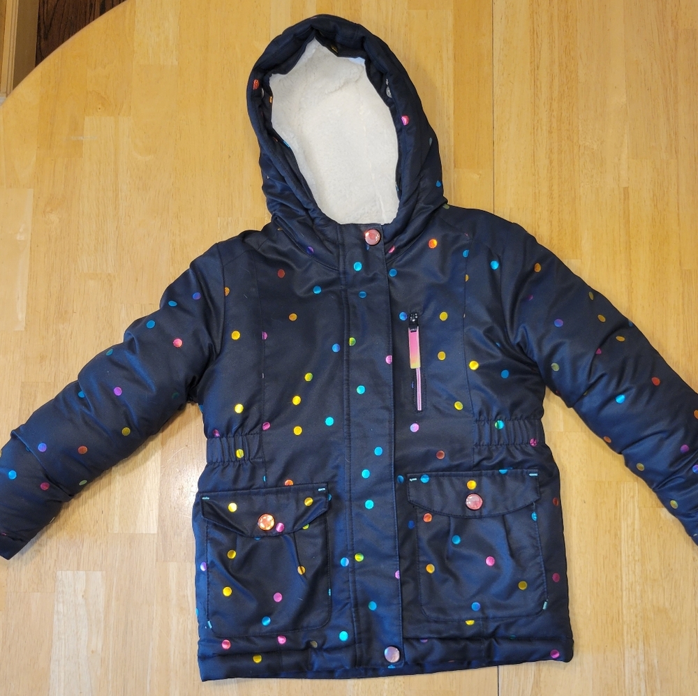 🌈 Black coat with rainbow dots 🌈